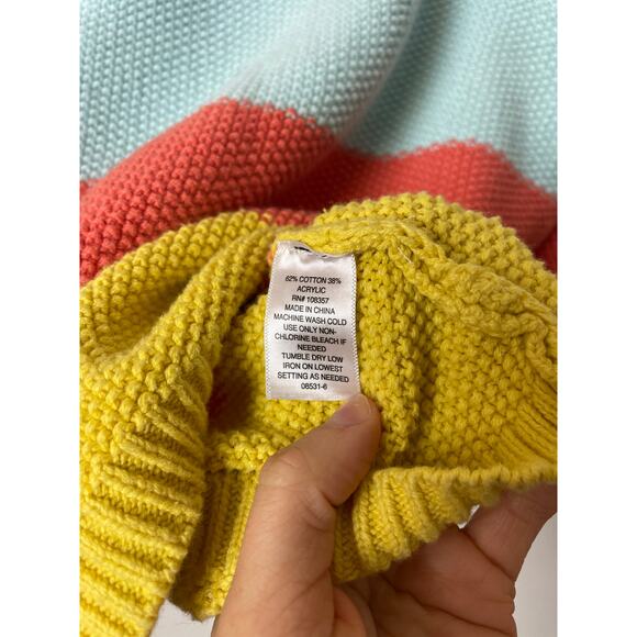 St. Johns Bay Women's Fisherman Knit Sweater Large Bright Colorblock Eclectic - Picture 10 of 10